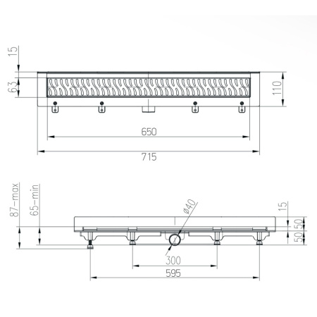 Душевой лоток Paini Klasik 650 CH650KN2