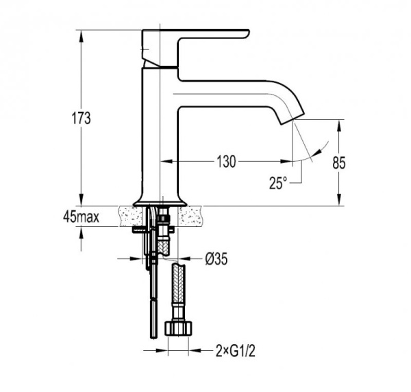 Смеситель для раковины Cezares Eco ECO-LS-01-W0
