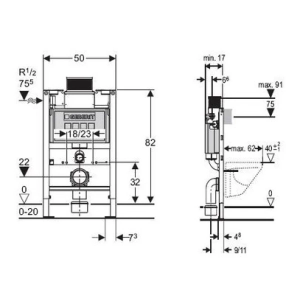 Инсталляция для унитаза Geberit Duofix 111.240.00.1