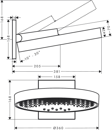 Верхний душ hansgrohe Rainfinity 26234700