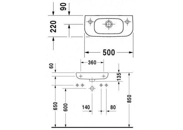 Раковина Duravit D-Code 7065000082