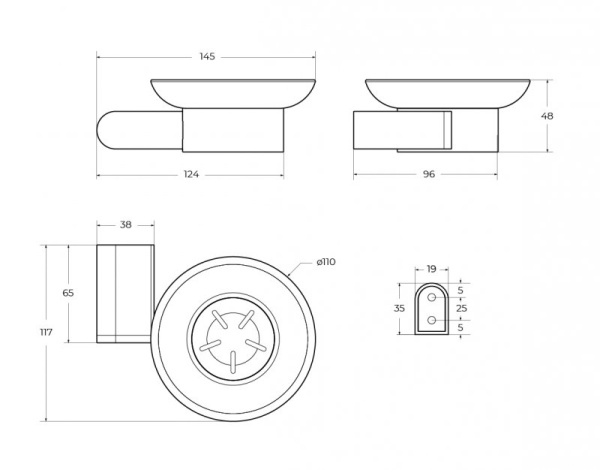Мыльница подвесная Cezares Stylus STYLUS-SODS-BORO брашированное золото