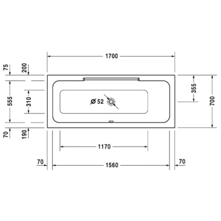 Акриловая ванна 170x70 см R Duravit DuraStyle 700295000000000