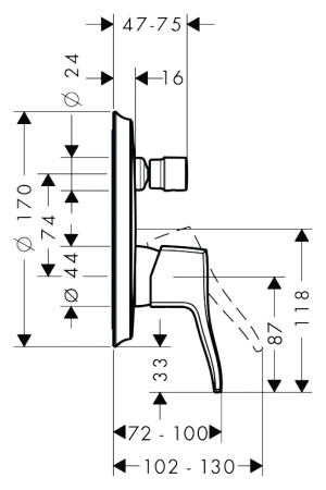 Смеситель для ванны hansgrohe Metris Classic 31485000