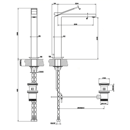Смеситель для раковины Gessi Rettangolo K 53003#031