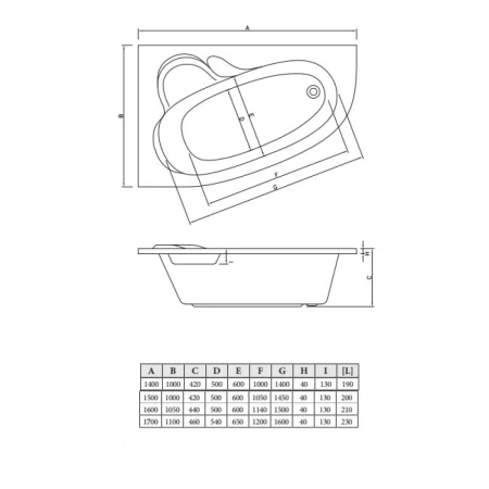 Акриловая ванна 150x100 см L C-Bath Atlant CBA00102L