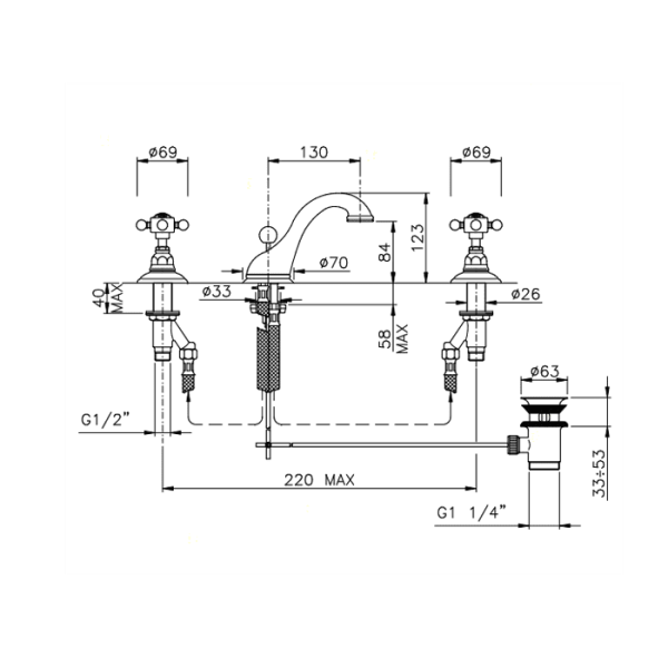 Смеситель для раковины Nicolazzi Forest 1408CR79