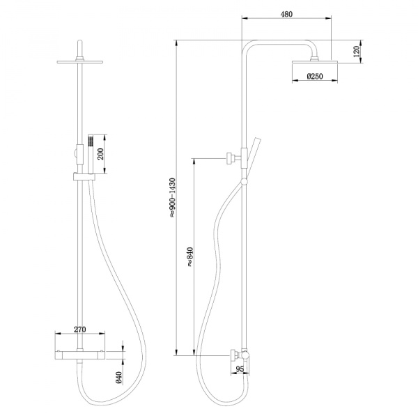 Душевая стойка Abber Wasser Kreis AF8160L с термостатом