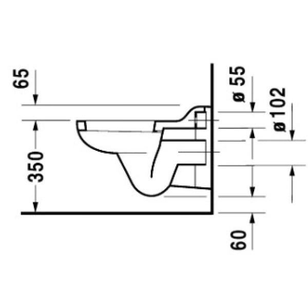 Унитаз подвесной Duravit Duraplus Bambi 0185090000 детский, альпийский белый