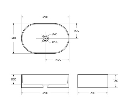 Раковина BelBagno 50 BB1497