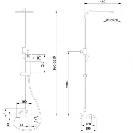 Душевая стойка Abber Wasserfall AF8616SPL сатин