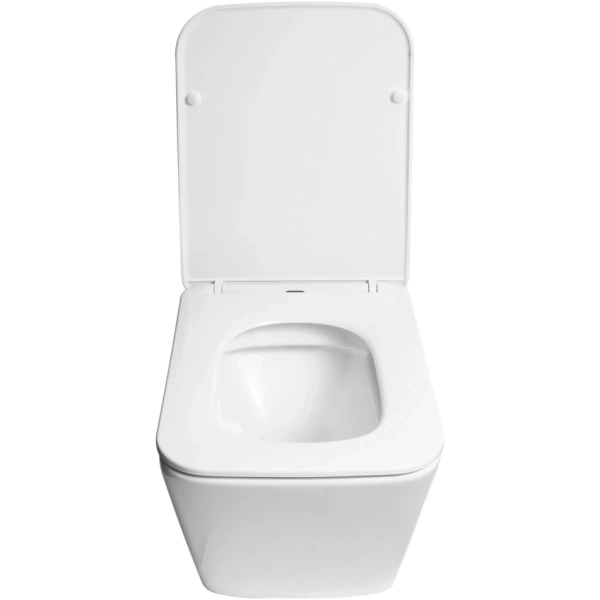 Унитаз подвесной SantiLine SL-5004 безободковый, с сиденьем микролифт, белый
