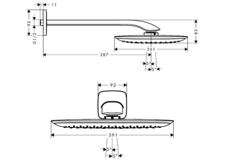 Верхний душ hansgrohe PuraVida 27437400