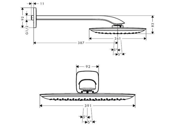 Верхний душ hansgrohe PuraVida 27437400