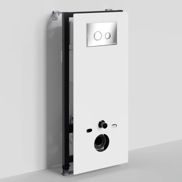 Инсталляция для унитаза WasserKRAFT Abens 20 20TLT.010.ME.WH.CH01 с кнопкой смыва, хром