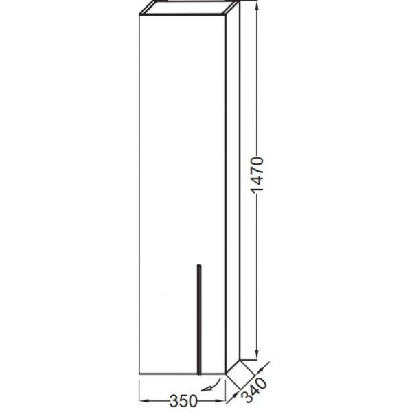 Шкаф-пенал Jacob Delafon Nouvelle Vague EB3047G-E16ореховое дерево