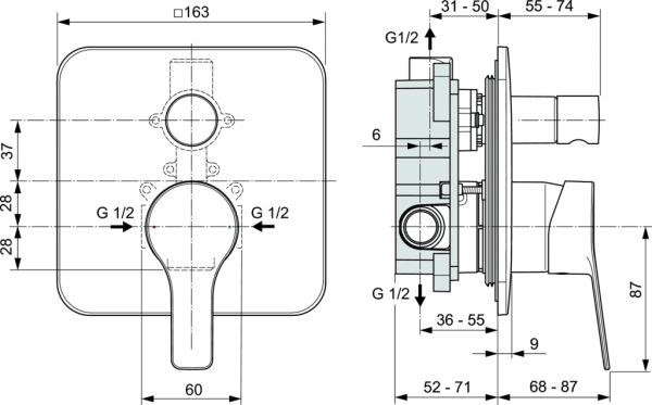 Смеситель для ванны и душа Ideal Standard Entella A6949AA