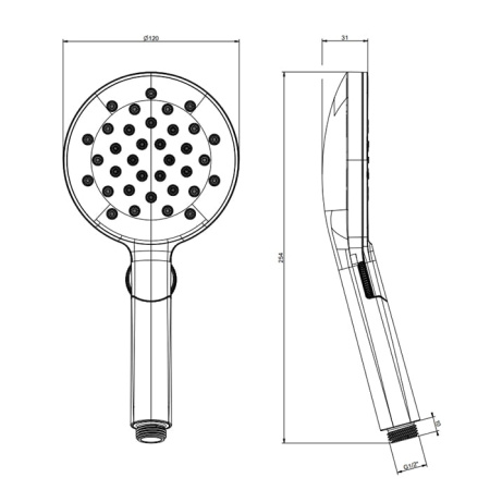 Душевая лейка Gessi Cono 47350#707 черный