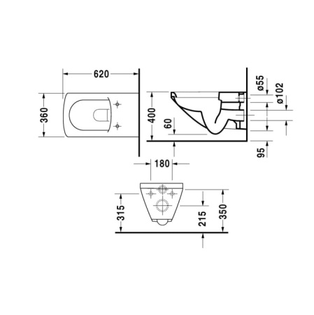 Подвесной унитаз Duravit Caro 0198090000
