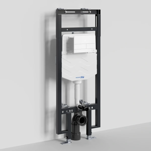 Инсталляция для унитаза WasserKRAFT Dinkel 58 58TLT.010.ME.WM04 с кнопкой смыва, белый матовый