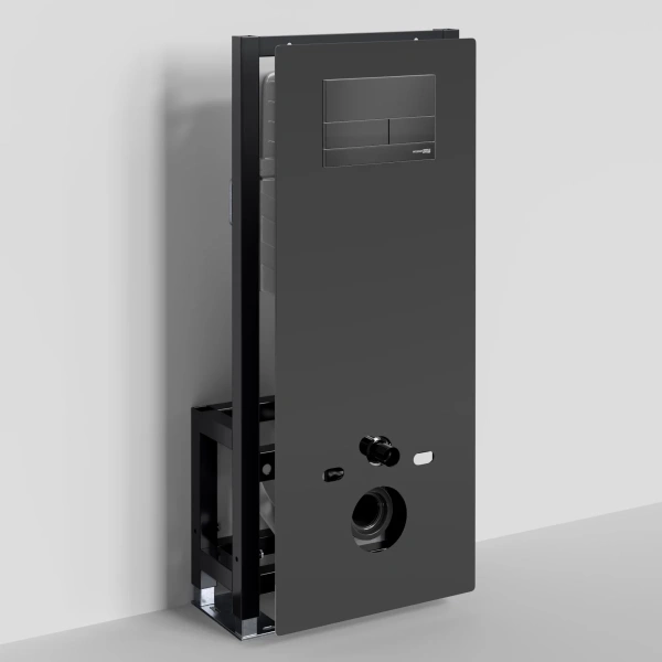 Инсталляция для унитаза WasserKRAFT Glan 66 66TLT.010.ME.BL.MB04 с кнопкой смыва, черный матовый