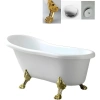 Акриловая ванна Ceruttispa Classic CT9667 157x77 см, отдельностоящая, белый