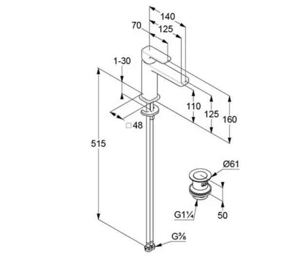 Смеситель для раковины Kludi Renon 42289N075 брашированное золото