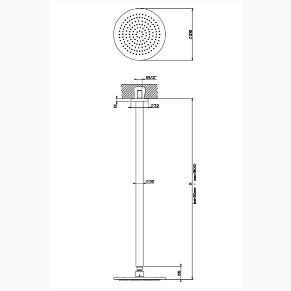 Верхний душ Gessi Goccia 33764#031