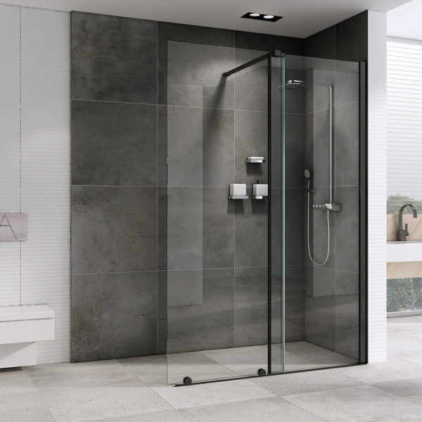 Душевая перегородка Abber Komfort 100 AG09100B черная