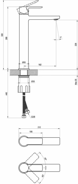 Смеситель для раковины Ravak Solar SL 015.20BL X070490 черный