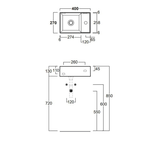 Раковина Simas Agile 40 R AG40 bi*1