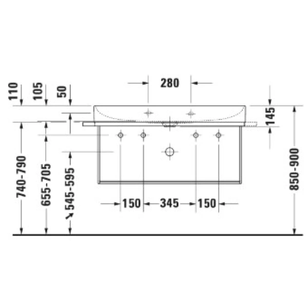 Раковина 100x47 см Duravit DuraSquare 2353100043