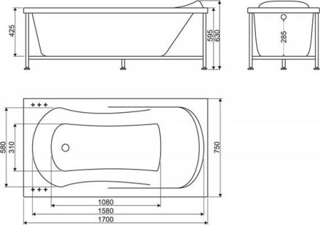 Акриловая ванна BelBagno 170х75 BB103-170-75