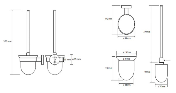 Туалетный ершик Bemeta Omega 104113017