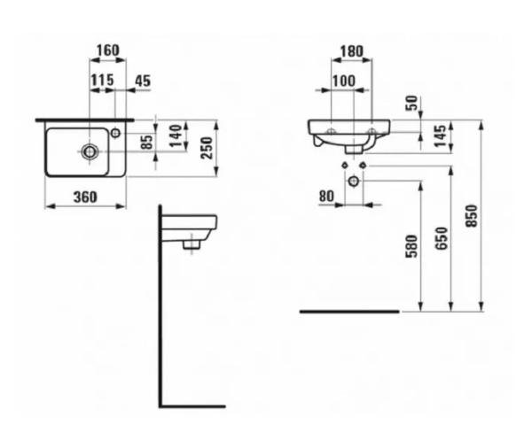 Раковина Laufen PRO S 8.1596.0.000.104.1