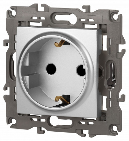 Розетка с заземлением и со шторкой, без рамки Эра Эра Elegance 14-2102-03