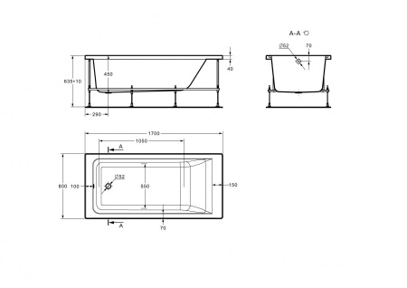 Акриловая ванна Roca Easy 170x80 ZRU9307624 белая