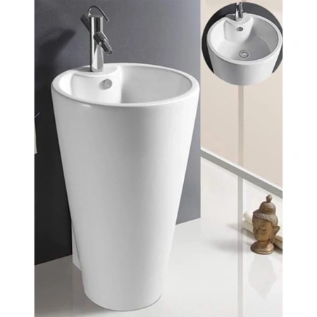 Раковина CeramaLux B134B 50x53 см, напольная, белый