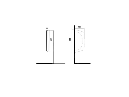 Перегородка для писсуара beWash BKSEP000430 белый глянец