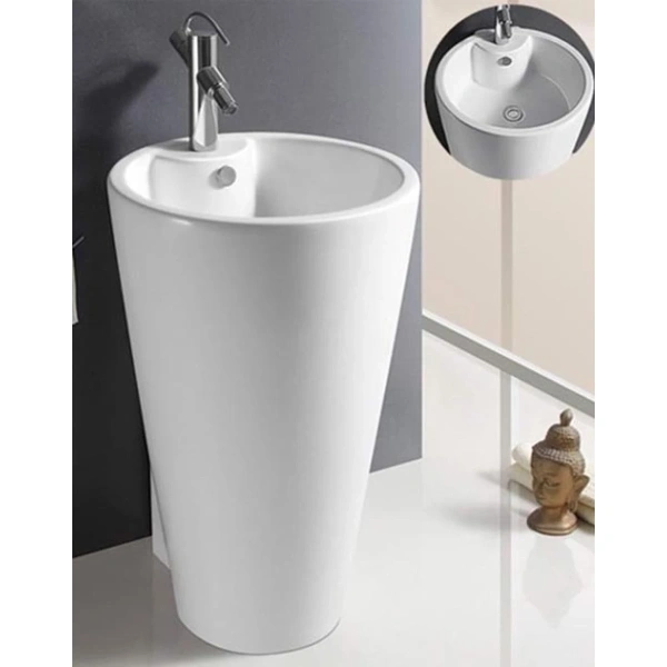 Раковина CeramaLux B134B 50x53 см, напольная, белый