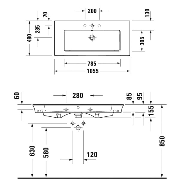Раковина Duravit White Tulip 105 2363100000