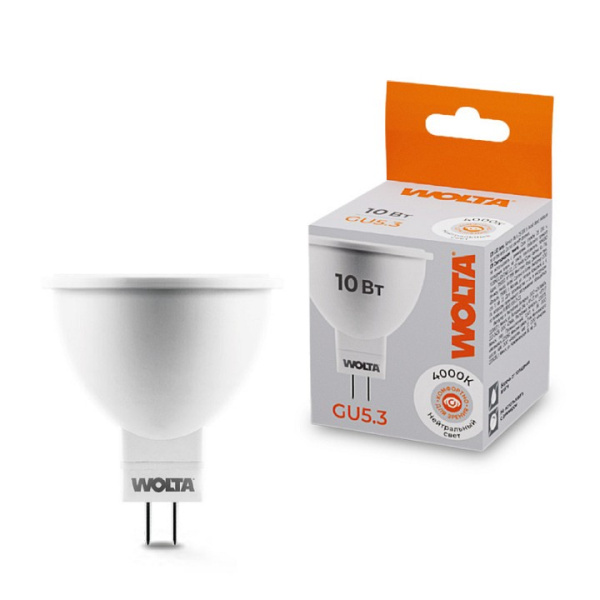 Лампа светодиодная Wolta GU5.3 10Вт 4000K 25SMR16-220-10GU5.3