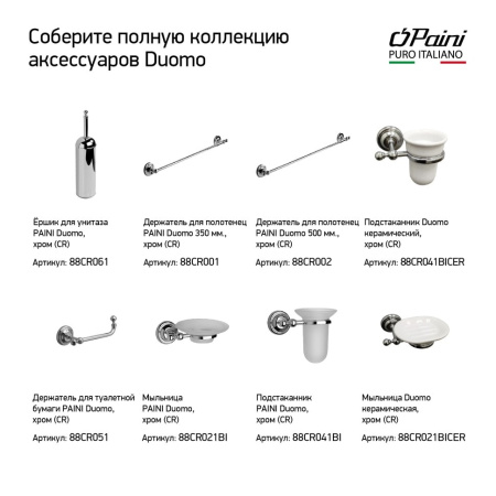 Ёршик для унитаза Paini Duomo 88CR061