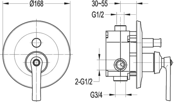 Смеситель для душа Cezares LIBERTY LIBERTY-F-VDIM-01