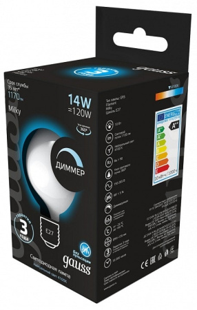 Лампа светодиодная Gauss Filament E27 14Вт 4100K 153202214-D
