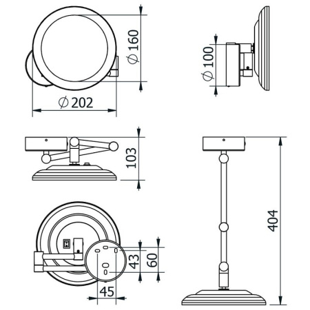 Косметическое зеркало Kludi Vela R 5899505W