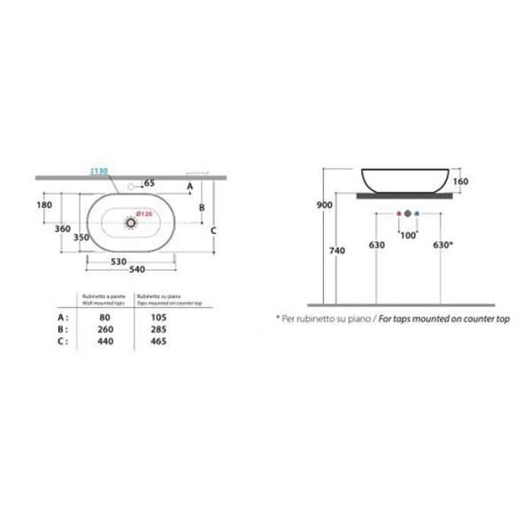 Раковина Globo T-Edge B6O54BI