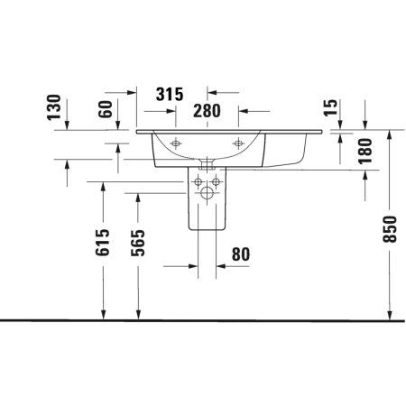 Раковина 83x49 см Duravit ME by Starck 2345830000