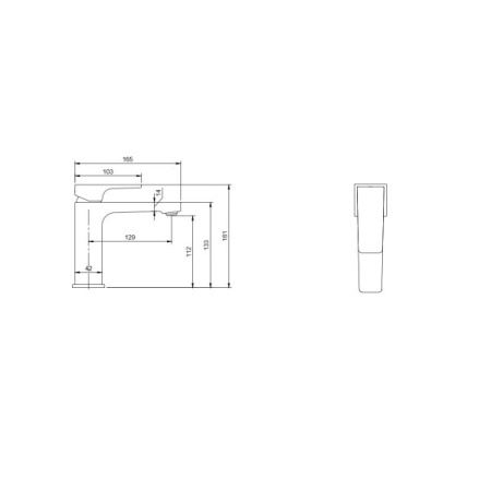 Смеситель для раковины Villeroy&Boch Architectura Square TVW12500100076 золото