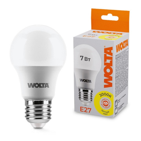 Лампа светодиодная Wolta E27 7Вт 3000K 25Y55BL7E27